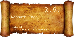 Kossuth Ince névjegykártya